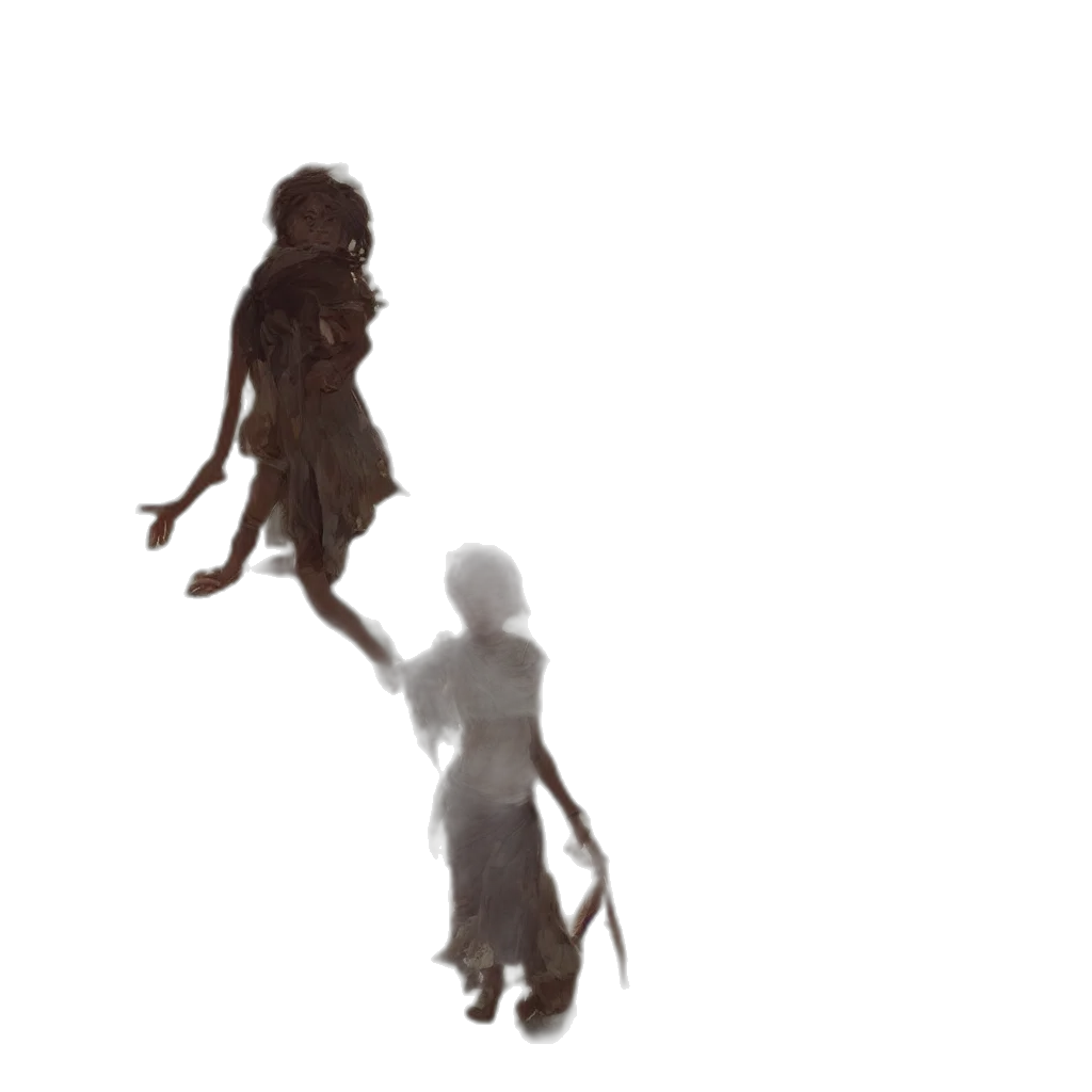 dress, creature, concept art, 3d render transparent PNG cut-out