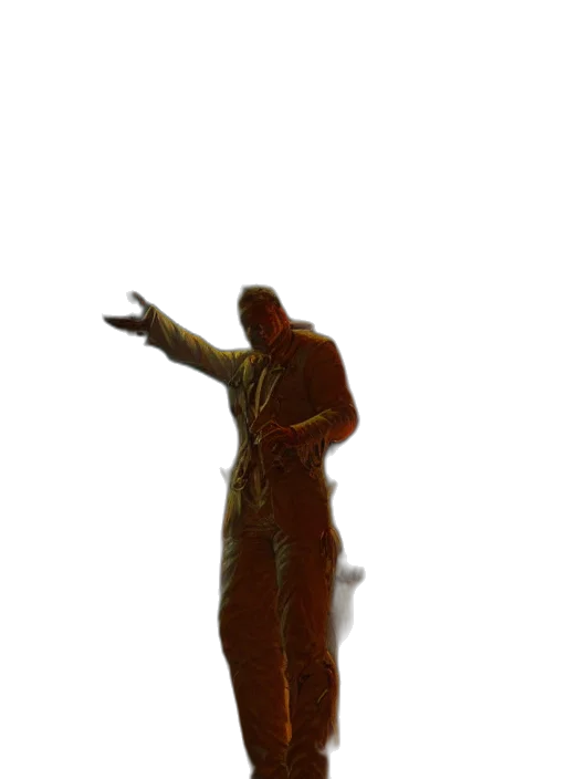 staff, jacket, robot, creature, 3d render, concept art, photorealistic, pixel art transparent PNG cut-out