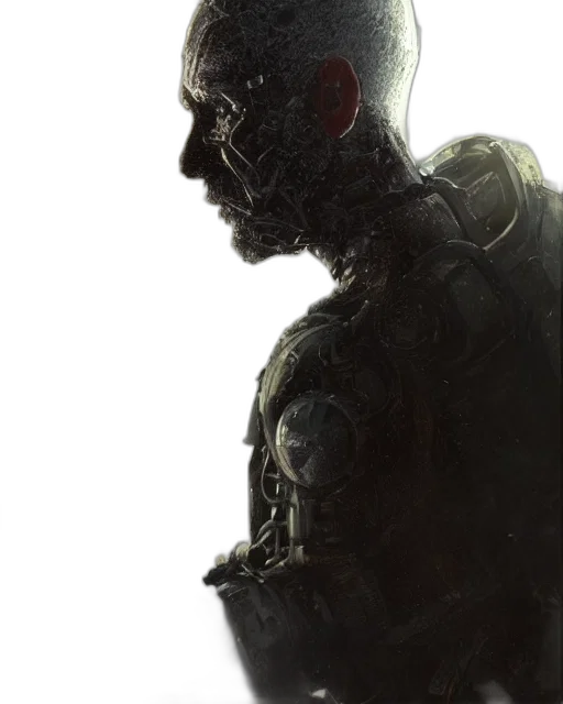 robot, mask, face, creature, concept art, cyberpunk, comic book art, fantasy art transparent PNG cut-out