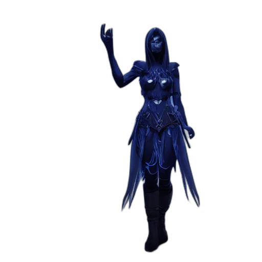 dress, creature, staff, mask, concept art, 3d render, fantasy art, pixel art transparent PNG cut-out