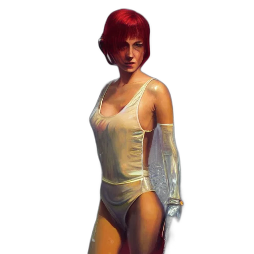 dress, jacket, robot, concept art, pixel art, comic book art, cyberpunk, underwater transparent PNG cut-out