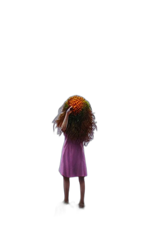 hair, dress, crown, flower, 3d render, concept art, photorealistic, underwater transparent PNG cut-out