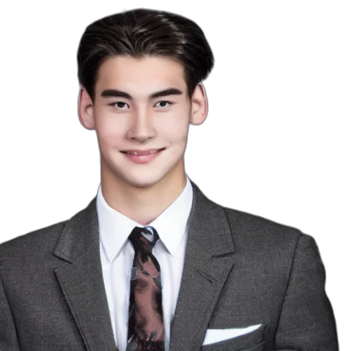 face, jacket, hair, staff transparent PNG cut-out