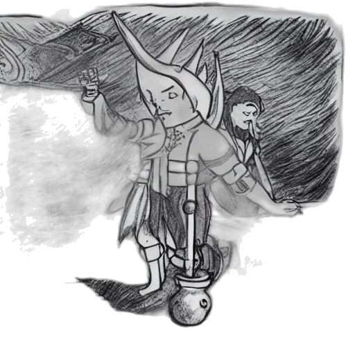 staff, mask, creature, sword transparent PNG cut-out