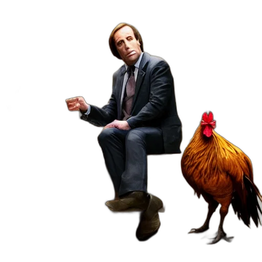 animal, concept art, pixel art, photorealistic, saul, goodman, rooster, medieval transparent PNG cut-out