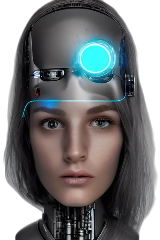 robot, face, cyberpunk, concept art transparent PNG cut-out
