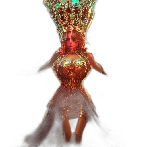 crown, mask, dress, hat, concept art, fantasy art, 3d render, photorealistic transparent PNG cut-out