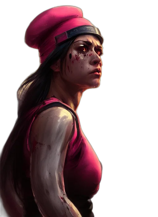 face, hat, weapon, concept art, comic book art, fantasy art, photorealistic, red transparent PNG cut-out