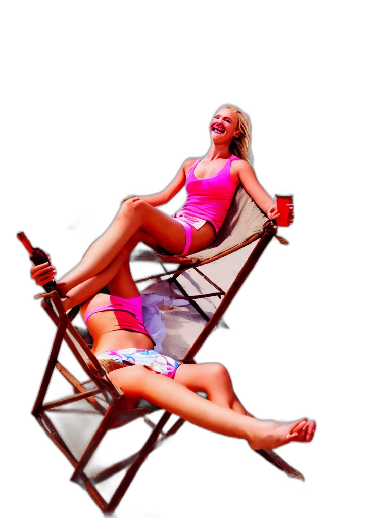 furniture, 3d render, photorealistic, concept art, neon lights, beach, neon, smile transparent PNG cut-out