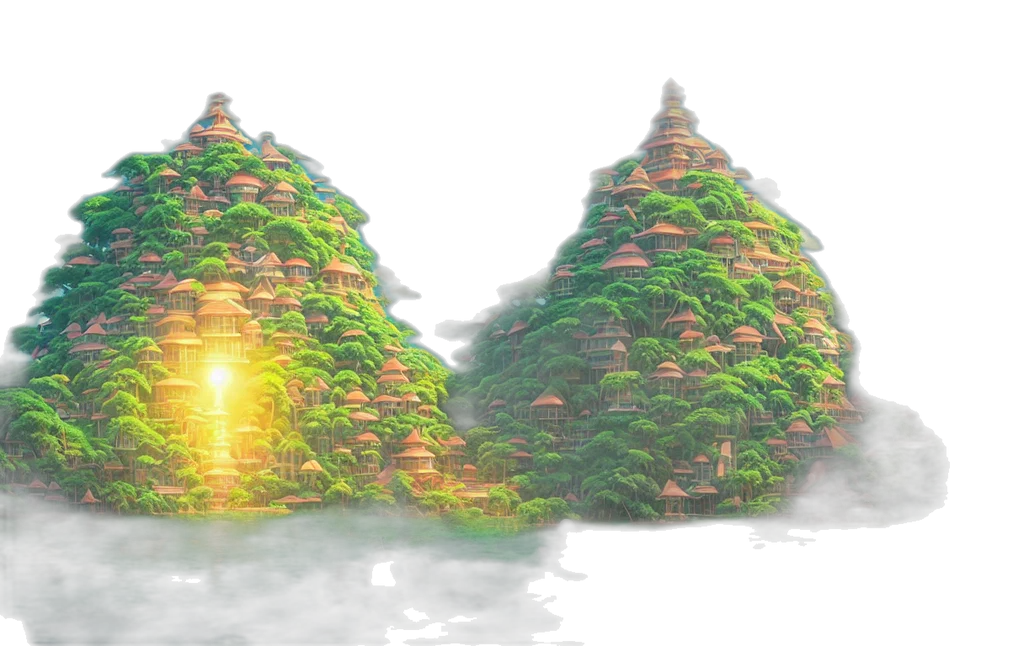 tree, crown, 3d render, concept art transparent PNG cut-out