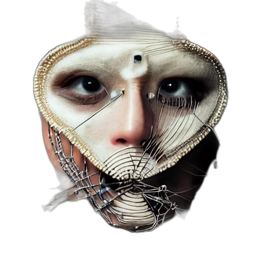mask, face, jewelry, creature, photorealistic, 3d render, fantasy art, concept art transparent PNG cut-out