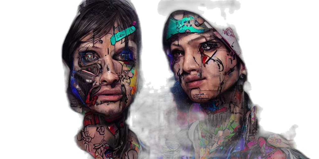 face, mask, cyberpunk, photorealistic, concept art, fantasy art, husr, pac transparent PNG cut-out