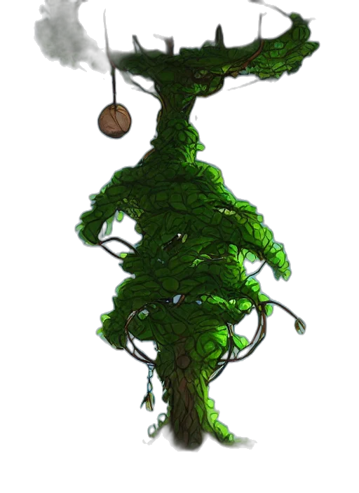 tree, staff, creature, crown transparent PNG cut-out
