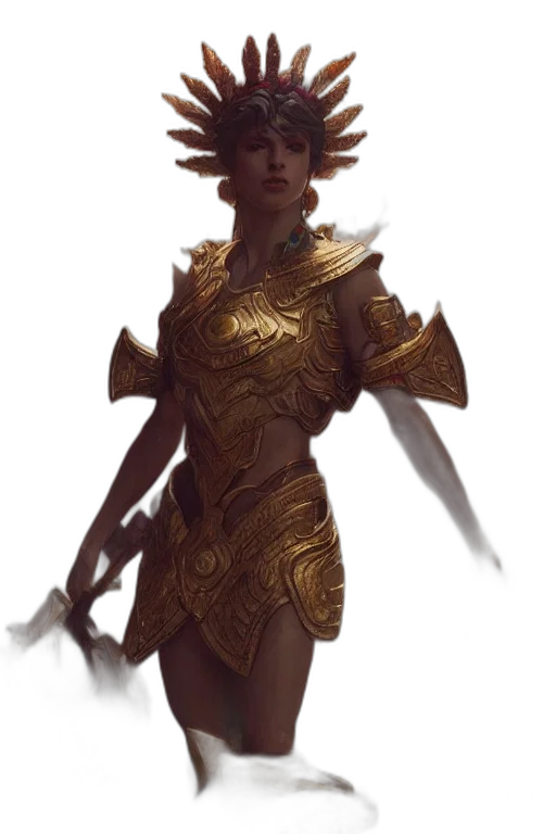 staff, dress, fantasy art, concept art, photorealistic, 3d render, golden, earth tones transparent PNG cut-out