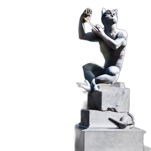 mask, robot, 3d render, concept art, marble, statue, monument, honoring transparent PNG cut-out