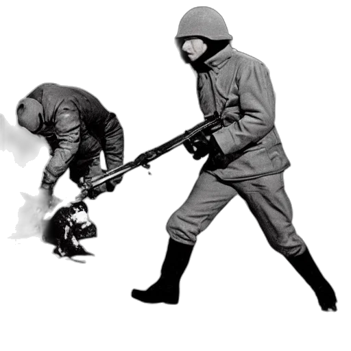 weapon, staff, jacket, sword, concept art, photorealistic, snow, united transparent PNG cut-out