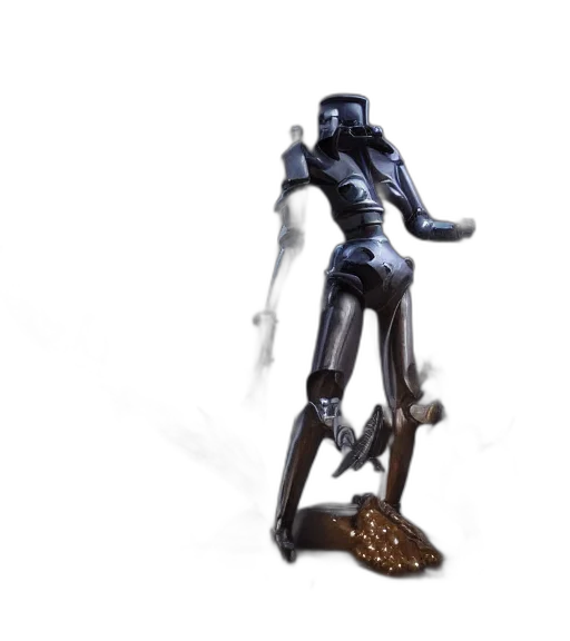 robot, concept art, 3d render, visually transparent PNG cut-out
