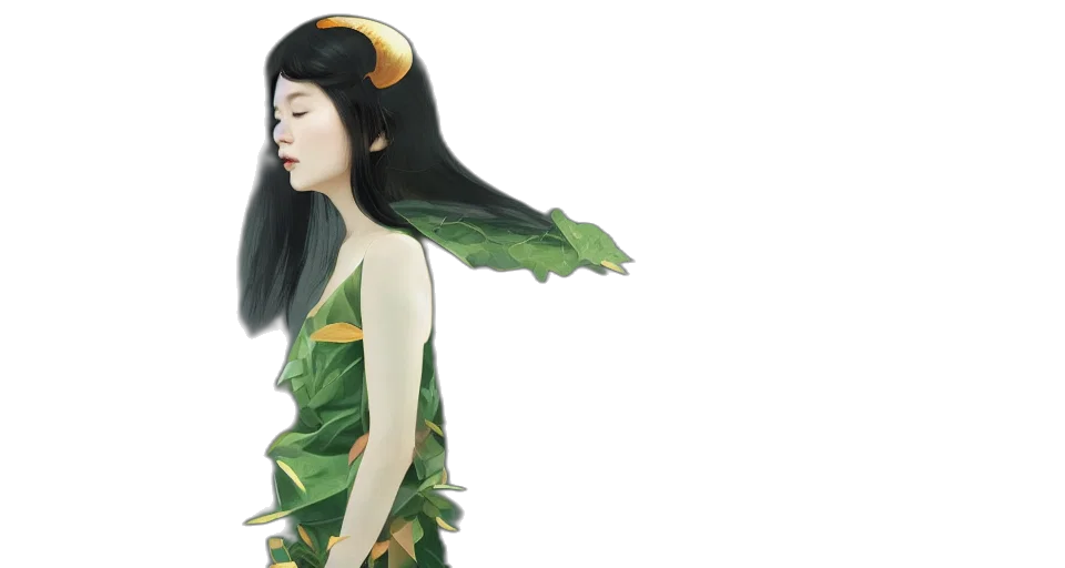 dress, dragon, fantasy art, concept art, 3d render, photorealistic, green, asian transparent PNG cut-out