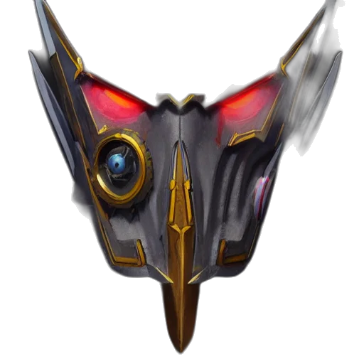 mask, jewelry, weapon, robot, concept art, fantasy art, 3d render, anime transparent PNG cut-out