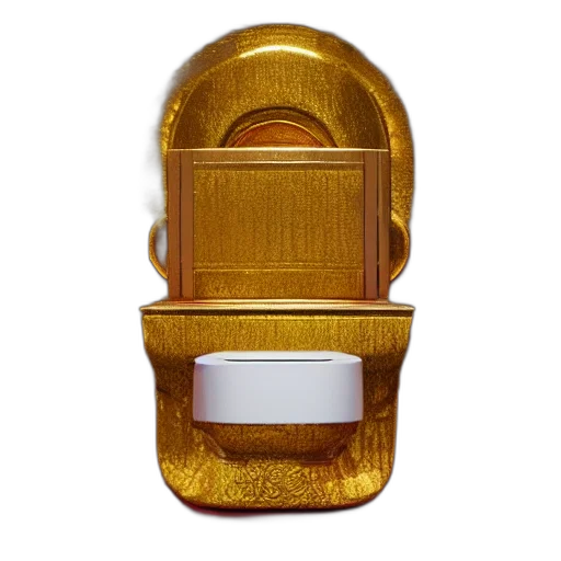 mask, crown, jewelry, hat, 3d render, golden, toilet, red transparent PNG cut-out