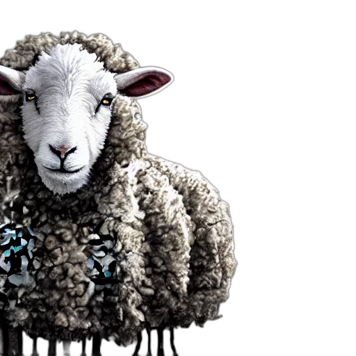 animal, sheep, man, art, station, concept transparent PNG cut-out