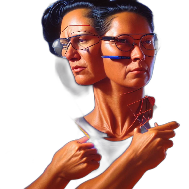face, jewelry, concept art, comic book art, photorealistic, pixel art, epic, portrait transparent PNG cut-out