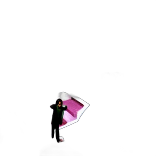 umbrella, staff, jacket, robot, concept art, pixel art, 3d render, vaporwave transparent PNG cut-out