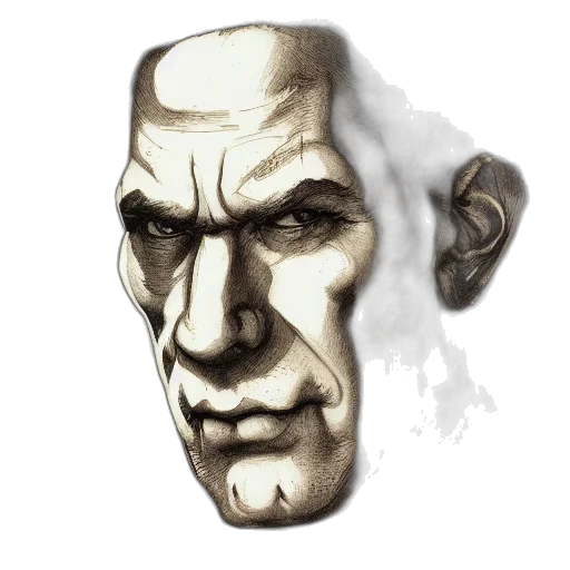 face, mask, concept art, photorealistic, fantasy art, comic book art, portrait, hank transparent PNG cut-out