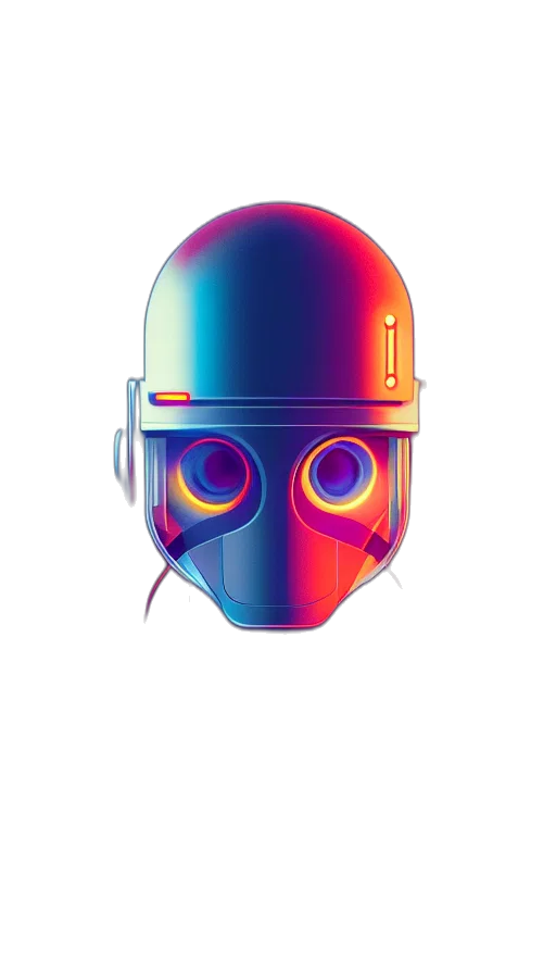 mask, robot, face, cyberpunk, vaporwave, concept art, pixel art, outer space transparent PNG cut-out