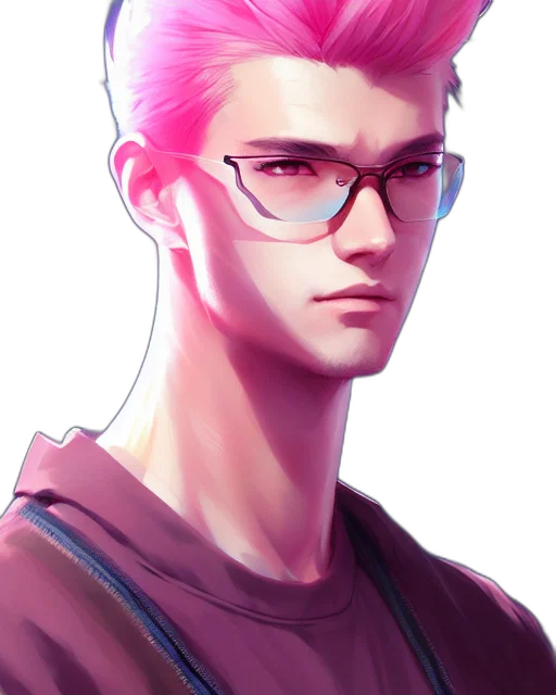 face, jacket, staff, concept art, cyberpunk, fantasy art, photorealistic, neon lights transparent PNG cut-out