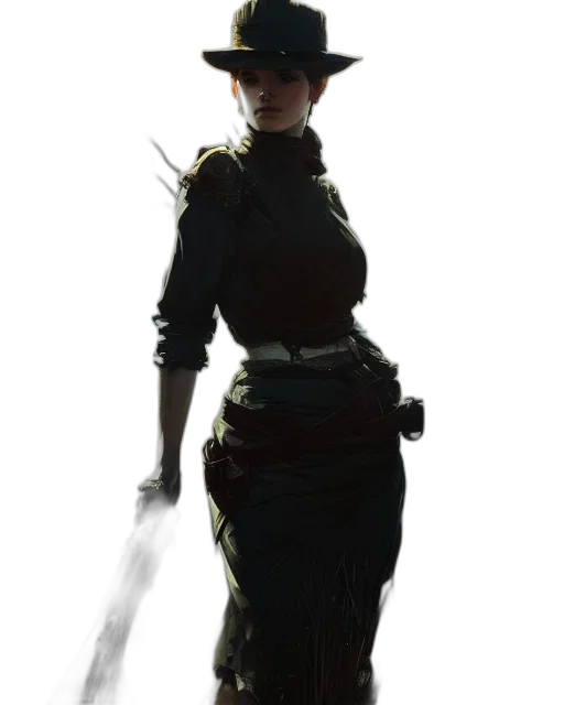 staff, hat, sword, dress transparent PNG cut-out
