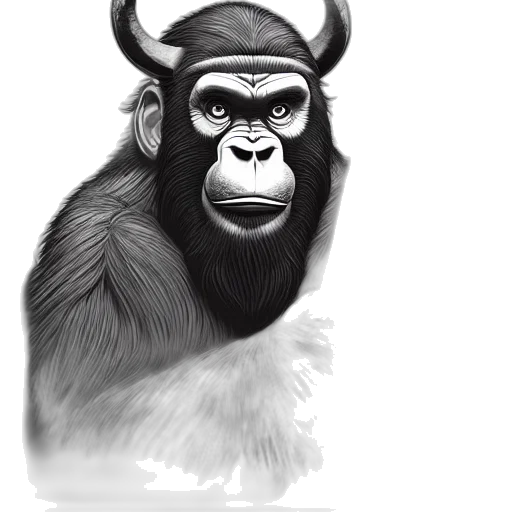 animal, face, creature, crown, photorealistic, concept art, pencil sketch, 3d render transparent PNG cut-out
