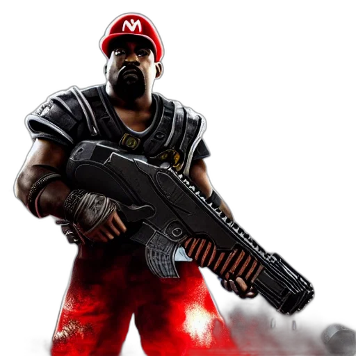 weapon, concept art, 3d render, pixel art, fantasy art, kanye, west, super transparent PNG cut-out