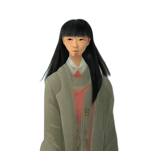 staff, dress, jacket, hair transparent PNG cut-out