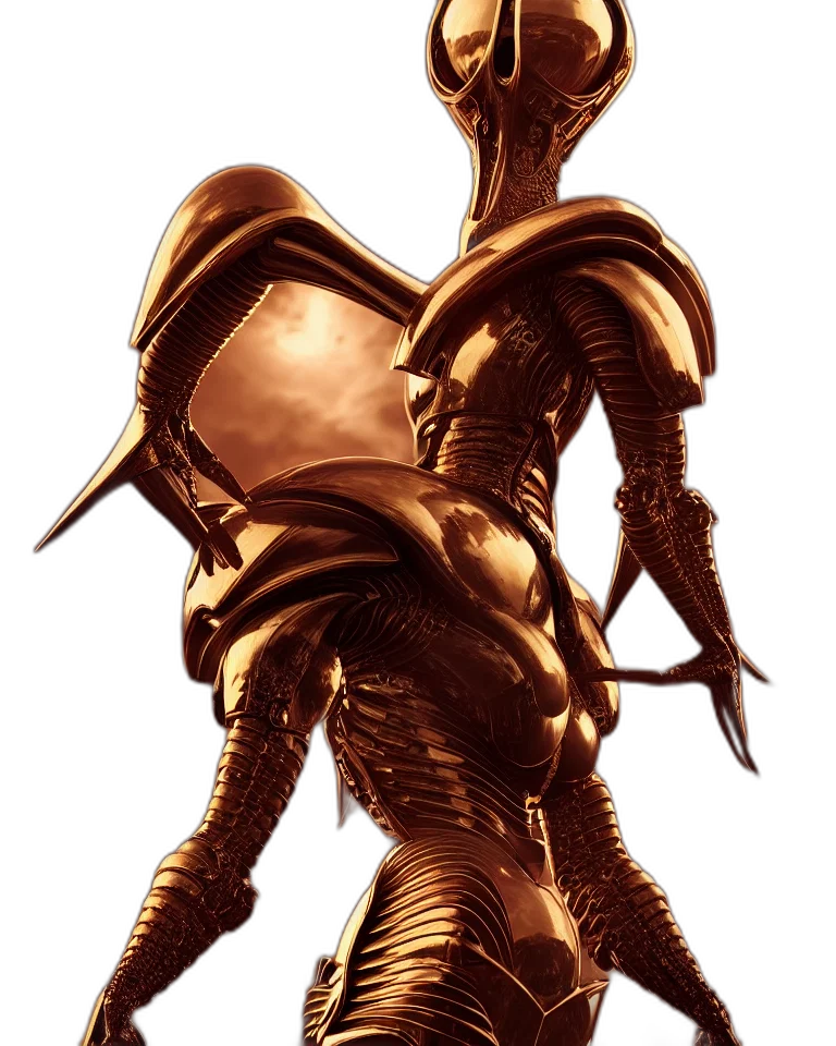 sword, dragon, weapon, robot, concept art, 3d render, fantasy art, golden transparent PNG cut-out