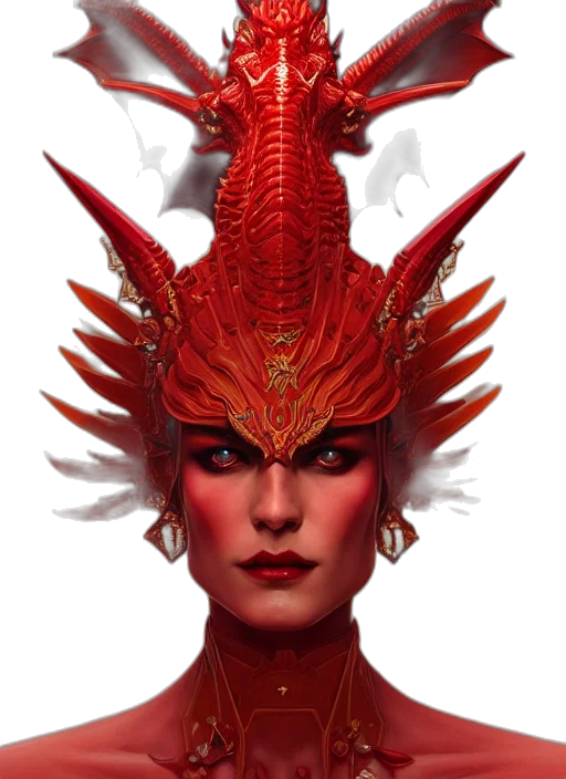 crown, dragon, hat, mask, fantasy art, concept art, photorealistic, comic book art transparent PNG cut-out
