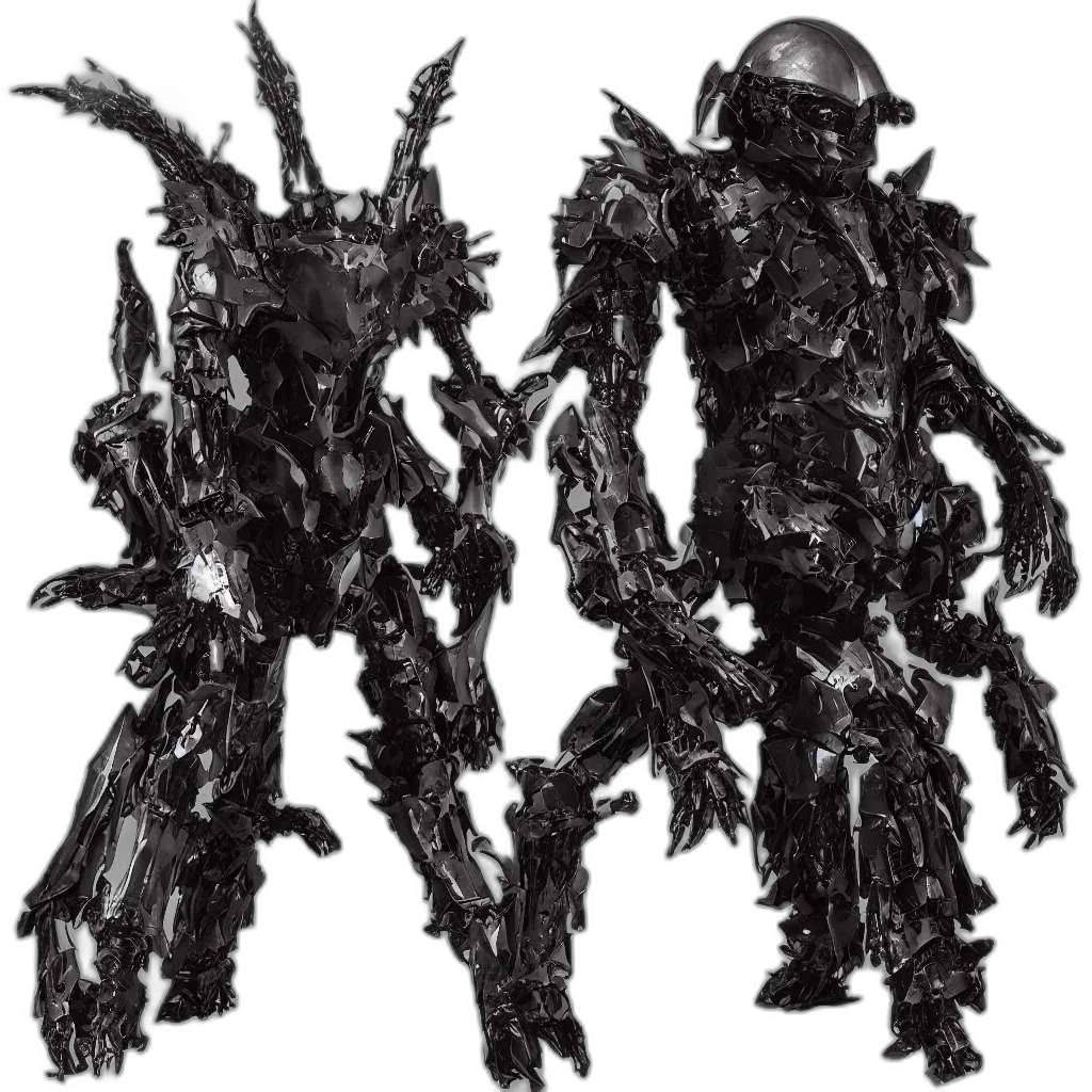 robot, weapon, concept art, 3d render transparent PNG cut-out