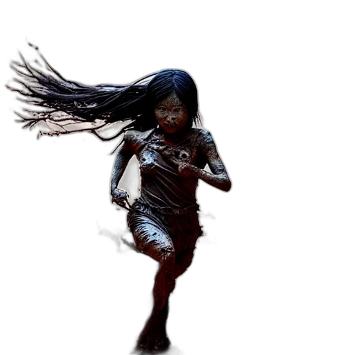 hair, creature, dress, weapon transparent PNG cut-out