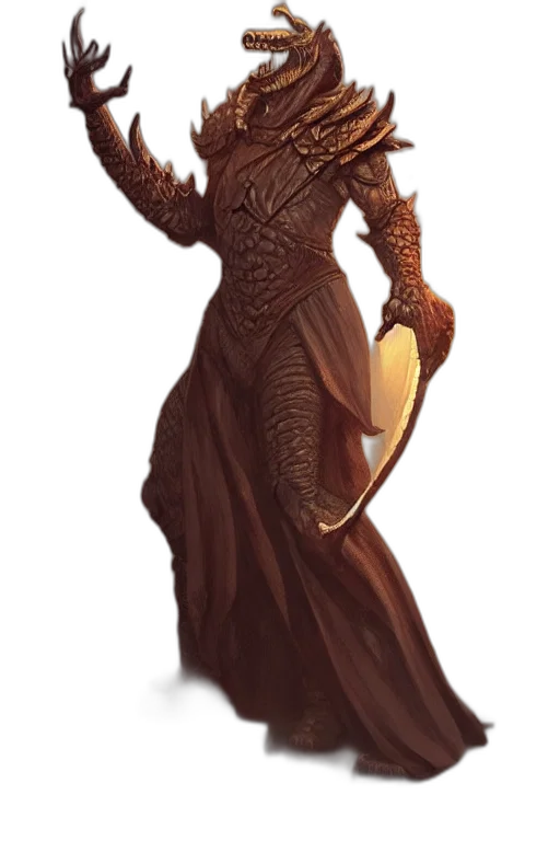 dragon, creature, staff, dress transparent PNG cut-out