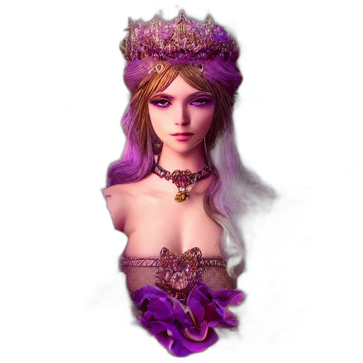 crown, jewelry, dress, staff, fantasy art, concept art, 3d render, pixel art transparent PNG cut-out