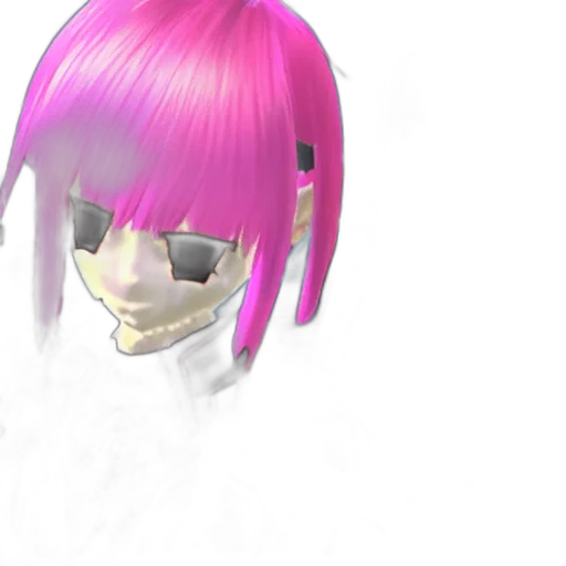 mask, face, hair, robot, 3d render, vaporwave, cyberpunk, photorealistic transparent PNG cut-out