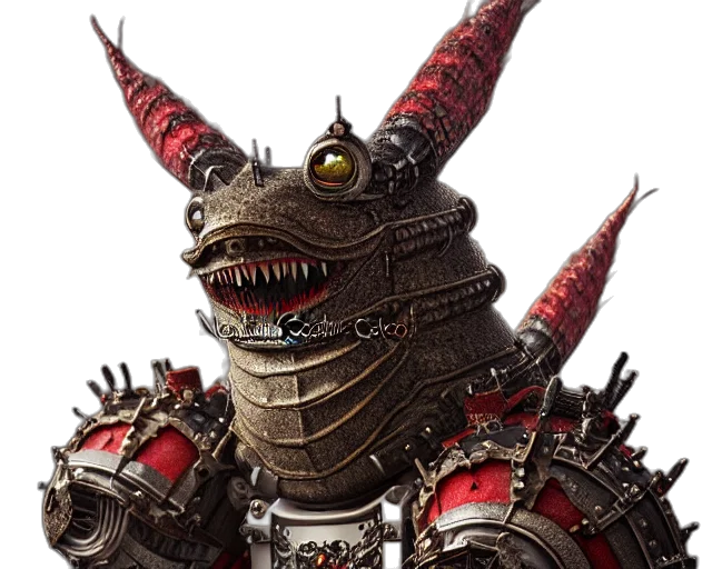 dragon, robot, creature, staff transparent PNG cut-out