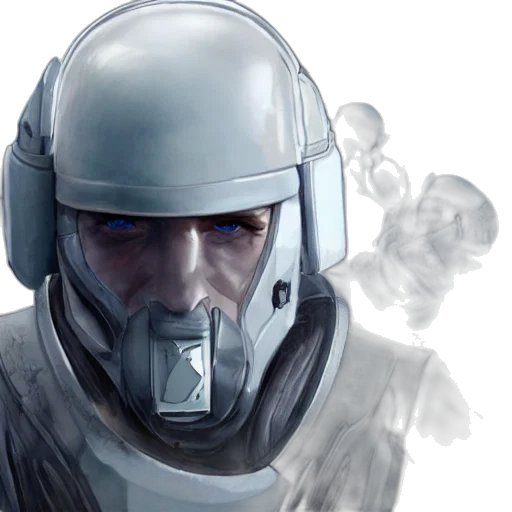 mask, face, robot, concept art, cyberpunk, photorealistic, fantasy art, fog transparent PNG cut-out