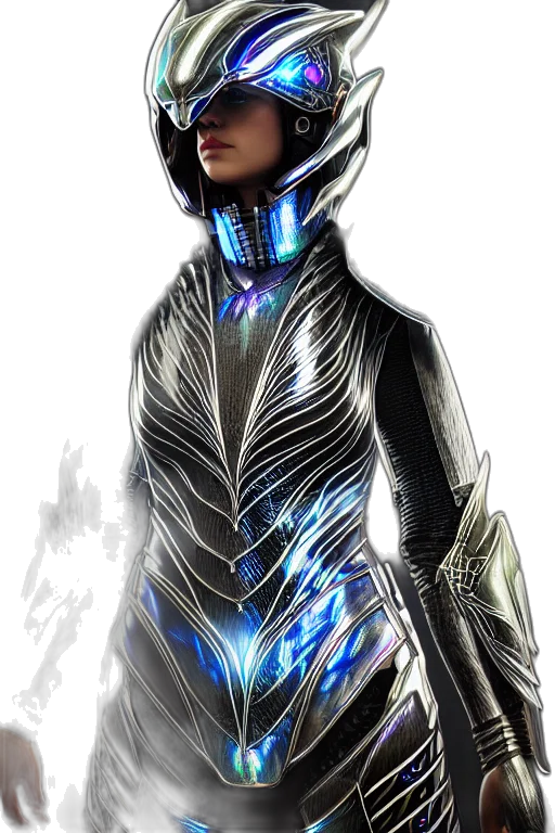 robot, jacket, dress, concept art, cyberpunk, comic book art, fantasy art, outer space transparent PNG cut-out