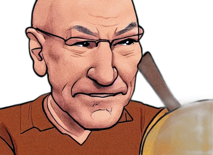 staff, face, weapon, comic book art transparent PNG cut-out
