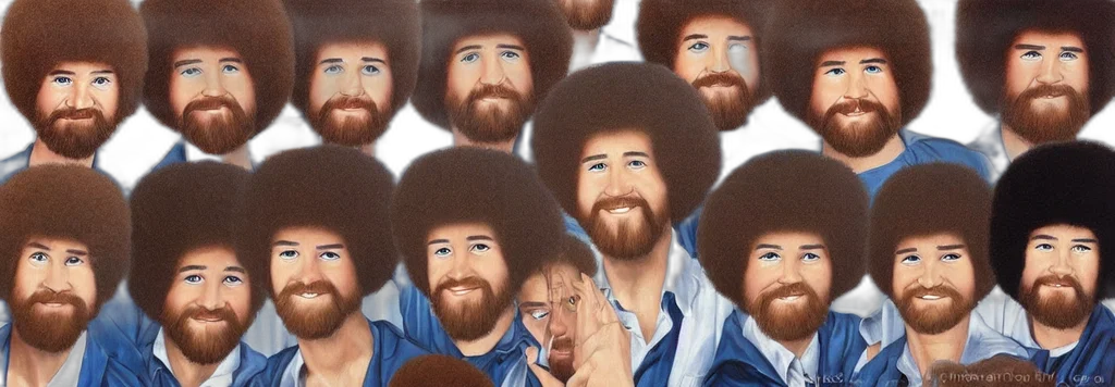 hair, bob, ross, portraits transparent PNG cut-out