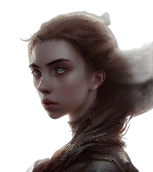 face, dragon, crown, hair, fantasy art, concept art, photorealistic, oil painting transparent PNG cut-out