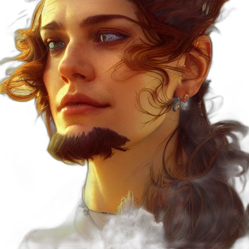 face, crown, dragon, hair, fantasy art, photorealistic, oil painting, concept art transparent PNG cut-out