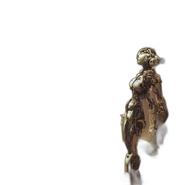 robot, staff, weapon, creature transparent PNG cut-out