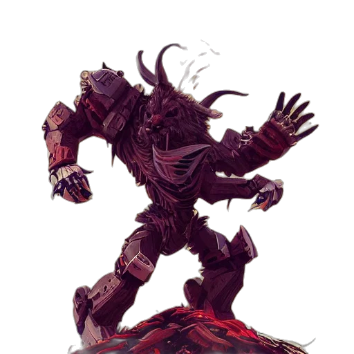 creature, robot, concept art, fantasy art, comic book art, 3d render, anthropomorphic, evil transparent PNG cut-out